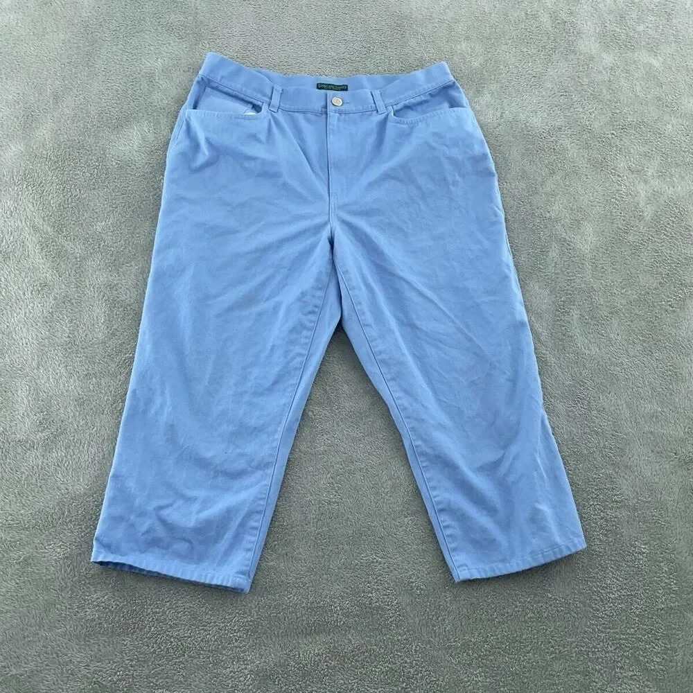 Lauren Jeans Company Ralph Lauren Womens Blue Cotton Capris Size 12 2193